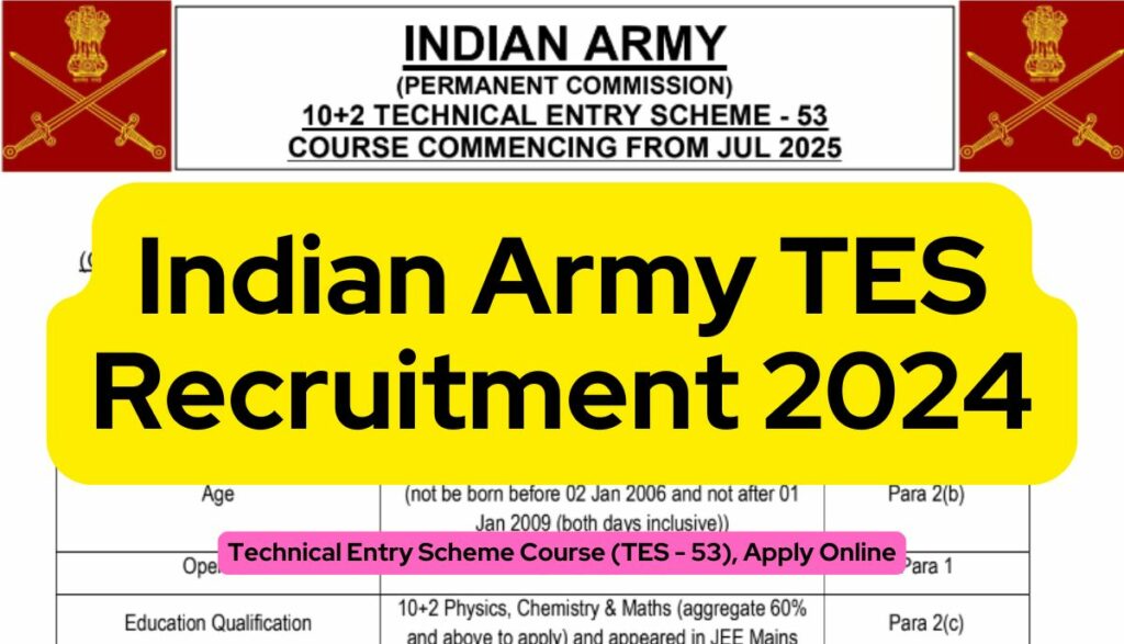 Indian Army Tes Recruitment Technical Entry Scheme Course Tes