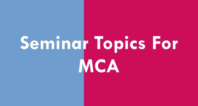 Seminar Topics for MCA