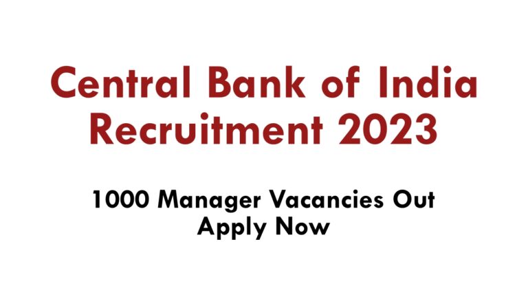 Central Bank of India Recruitment