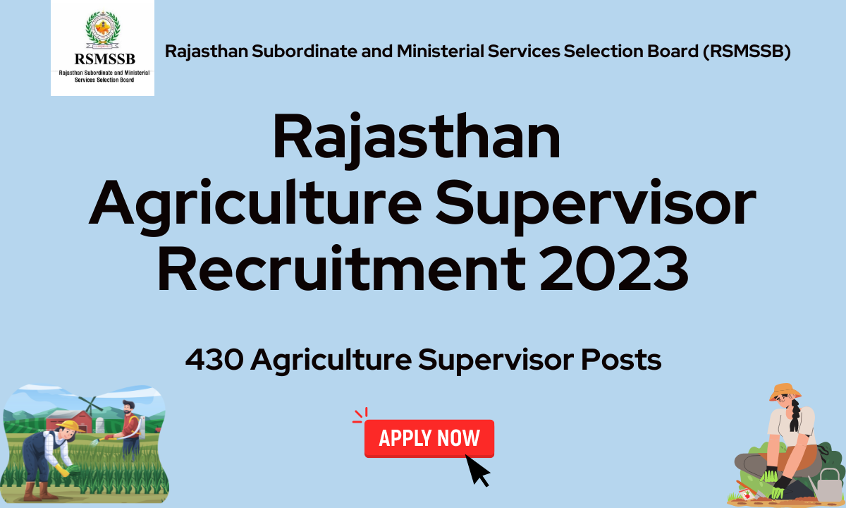 Rajasthan Agriculture Supervisor Recruitment
