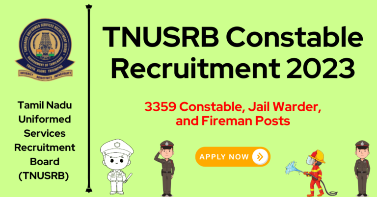 TNUSRB Constable Recruitment