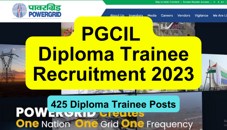 PGCIL Diploma Trainee Recruitment