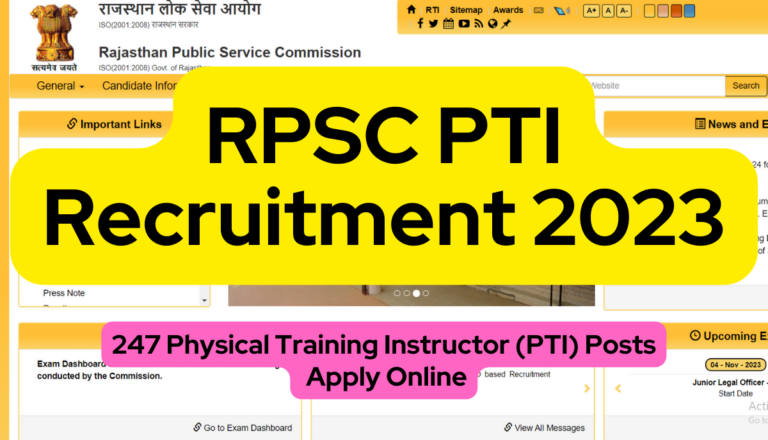 RPSC PTI Recruitment