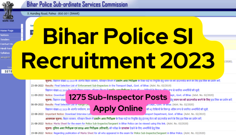 Bihar Police SI Recruitment