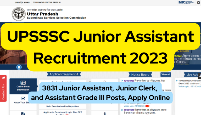 UPSSSC Junior Assistant Recruitment