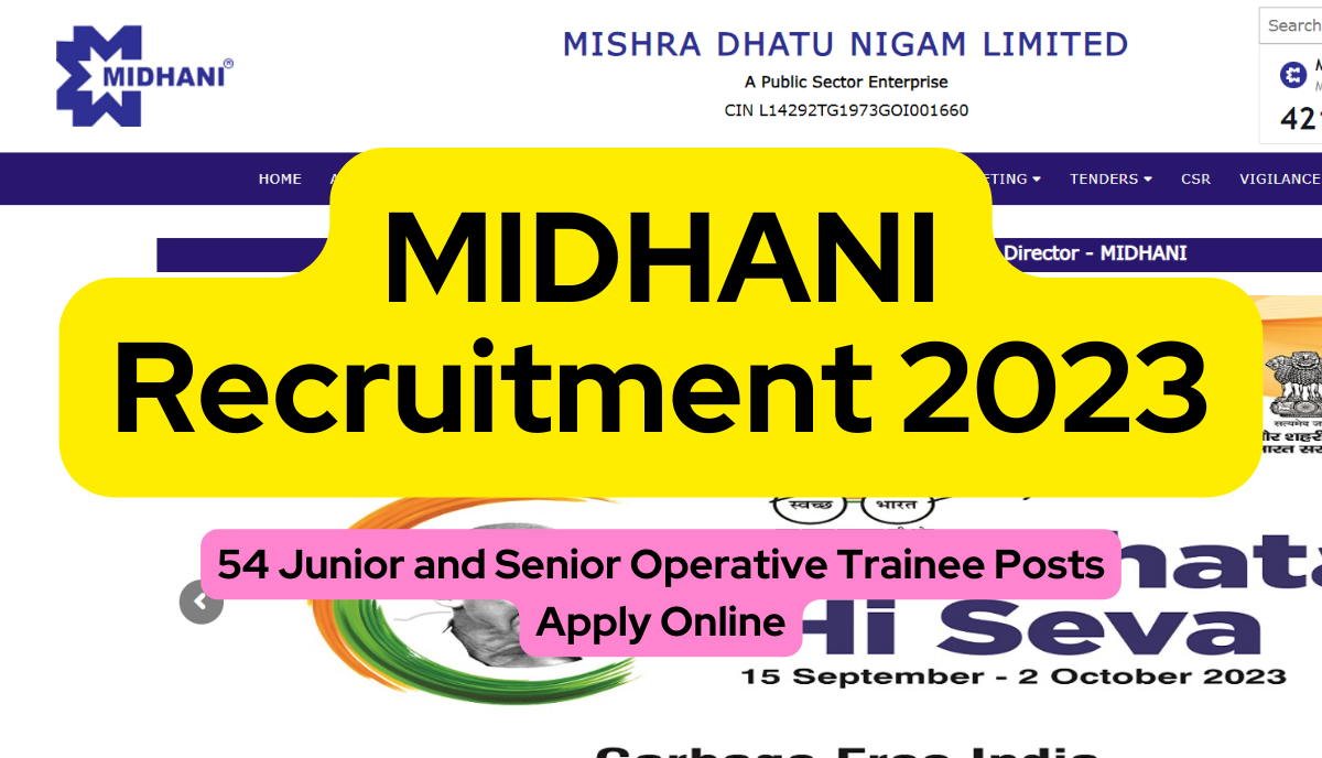 MIDHANI Recruitment