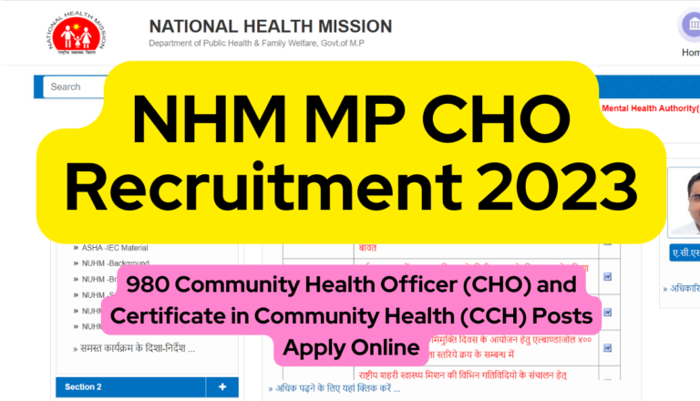 NHM MP CHO Recruitment