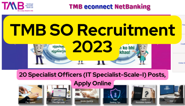 TMB SO Recruitment