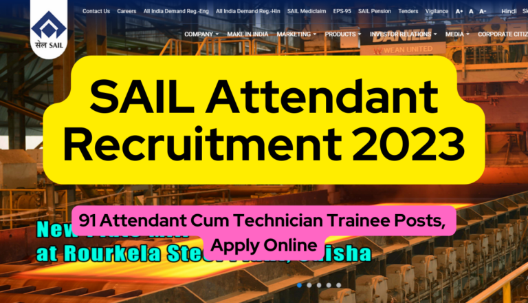 SAIL Attendant Recruitment