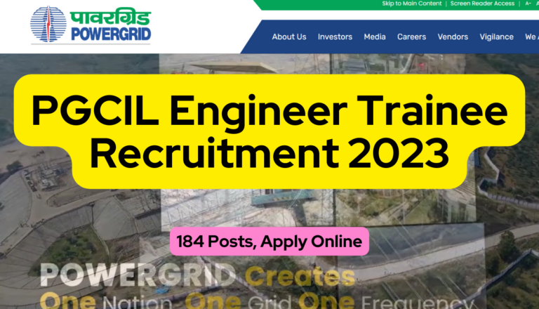 PGCIL Engineer Trainee Recruitment