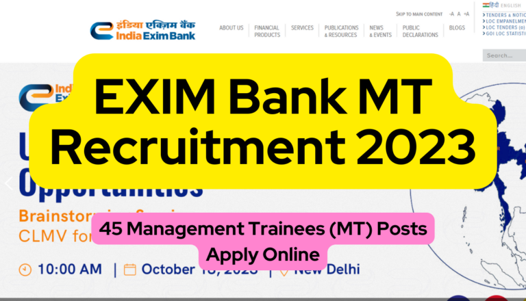 EXIM Bank MT Recruitment