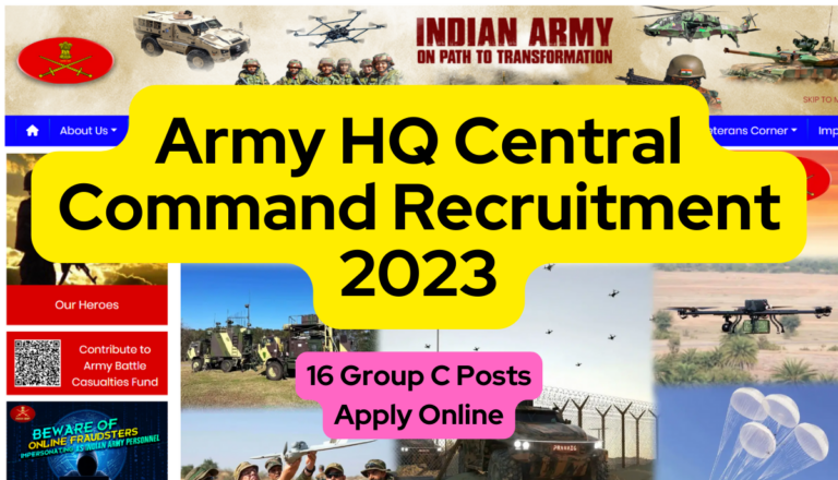 Army HQ Central Command Recruitment