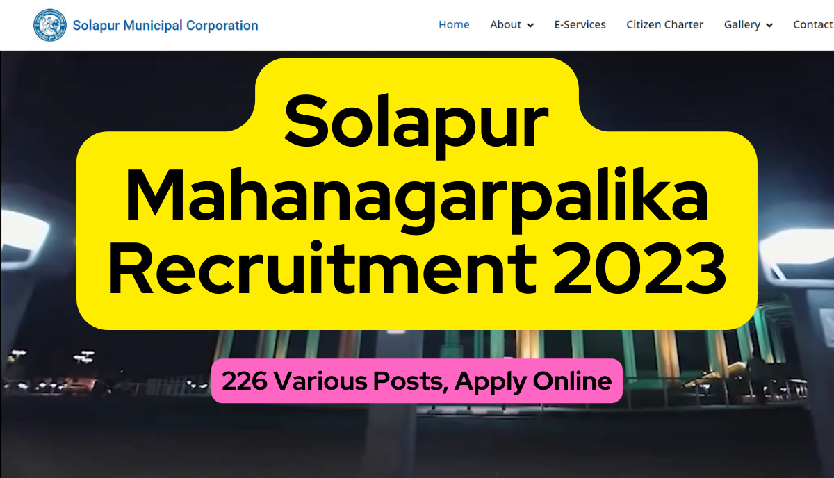 Solapur Mahanagarpalika Recruitment