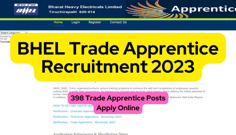 BHEL Trade Apprentice Recruitment