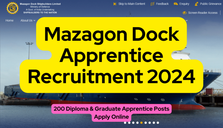 Mazagon Dock Apprentice Recruitment