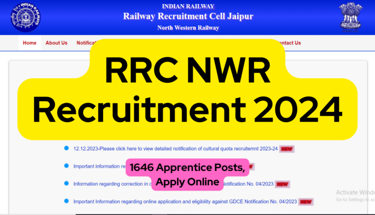 RRC NWR Recruitment