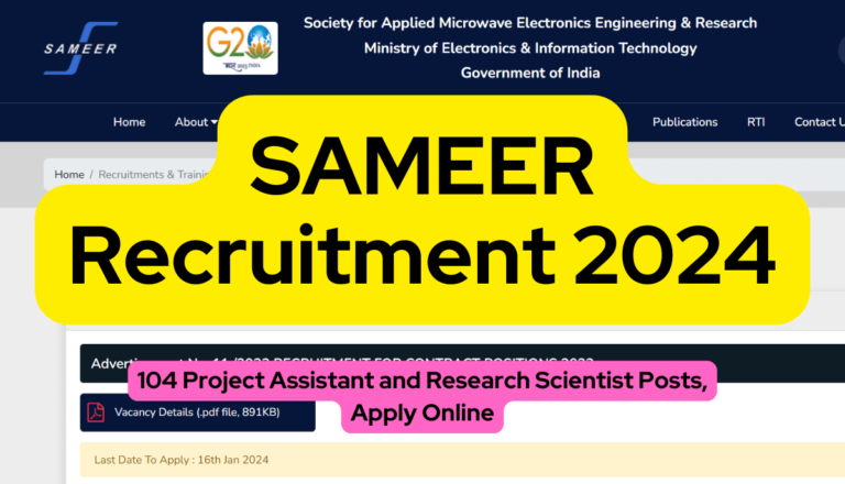 SAMEER Recruitment