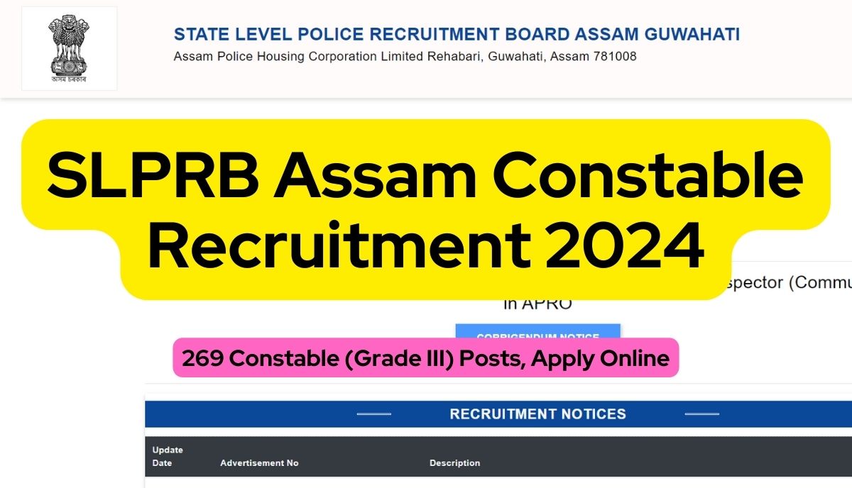 SLPRB Assam Constable Recruitment