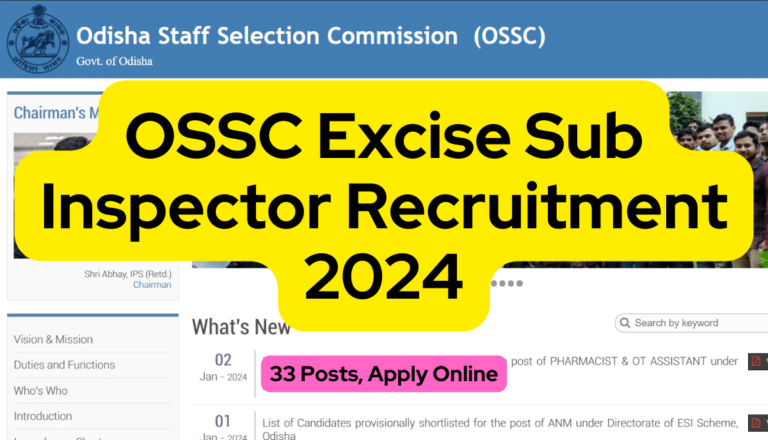 OSSC Excise Sub Inspector Recruitment