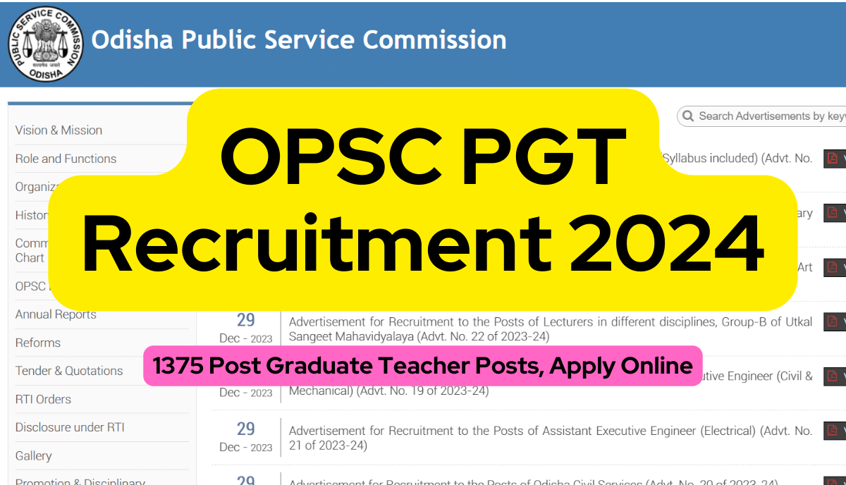 OPSC PGT Recruitment