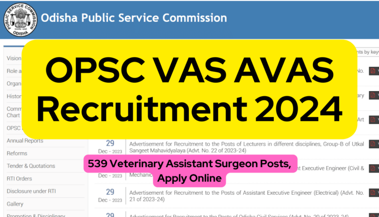 OPSC VAS AVAS Recruitment