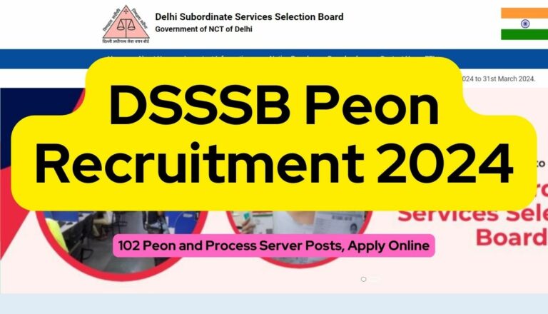 DSSSB Peon Recruitment