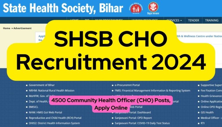 SHSB CHO Recruitment