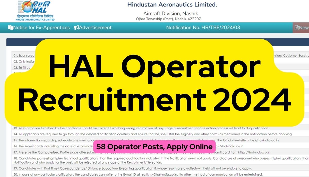 HAL Operator Recruitment