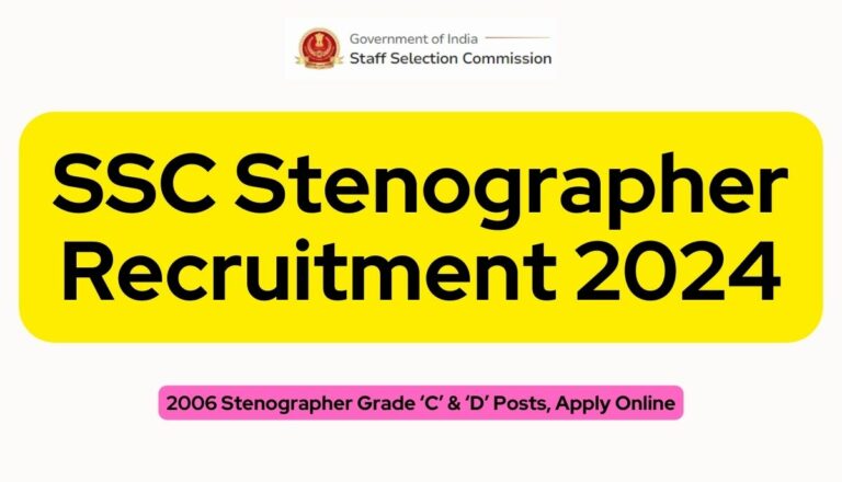 SSC Stenographer Recruitment