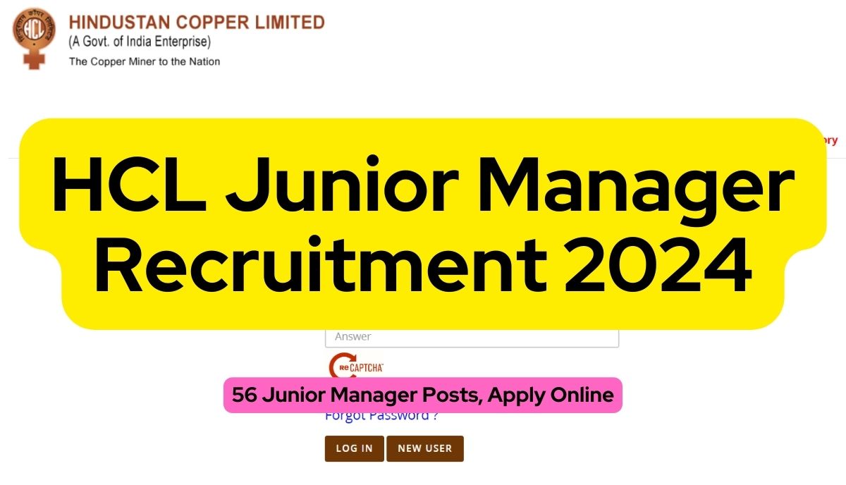 HCL Junior Manager Recruitment