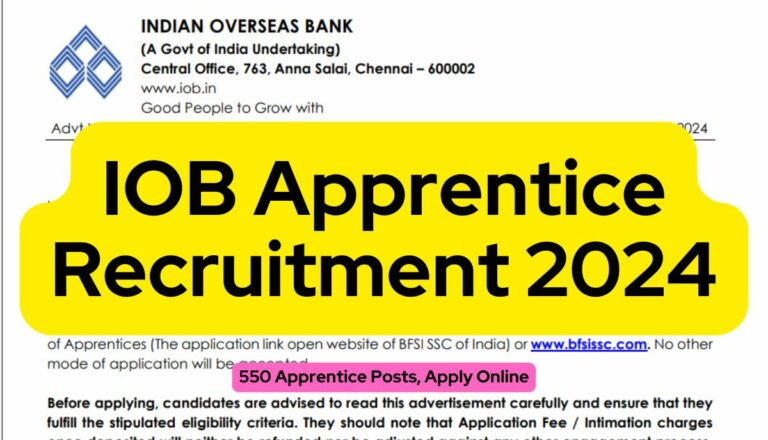 IOB Apprentice Recruitment