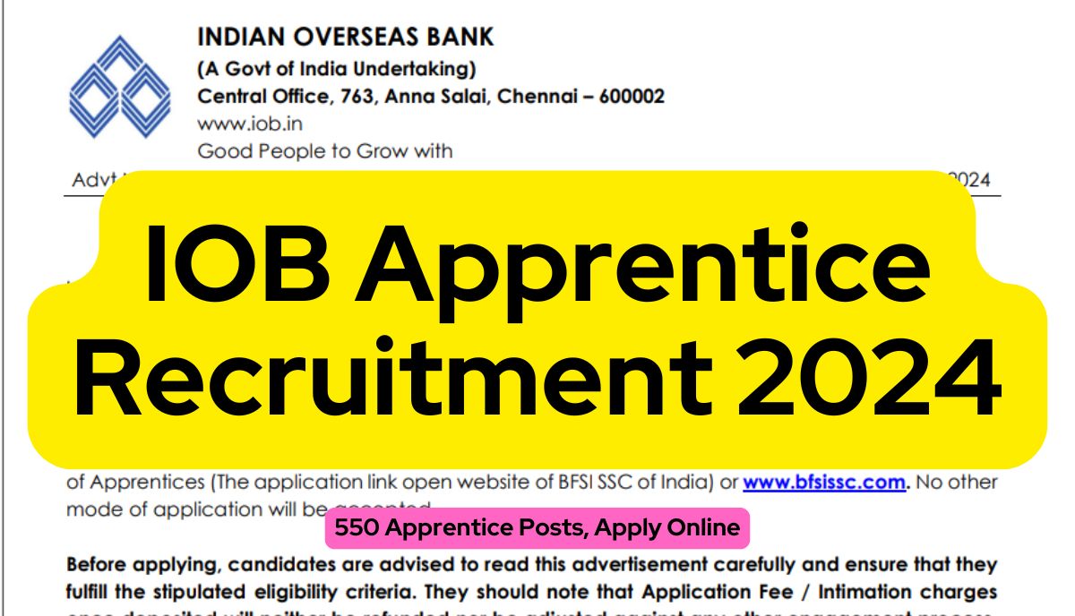 IOB Apprentice Recruitment